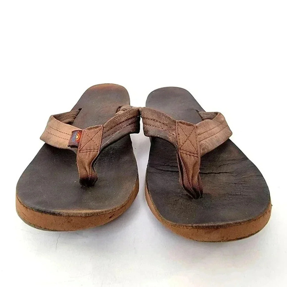 Rainbow Leather Flip Flop Sandals - Picture 3 of 7